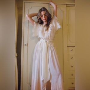 Flannel Ottavia Dip-Dye Shirt dress in Coconut sz M